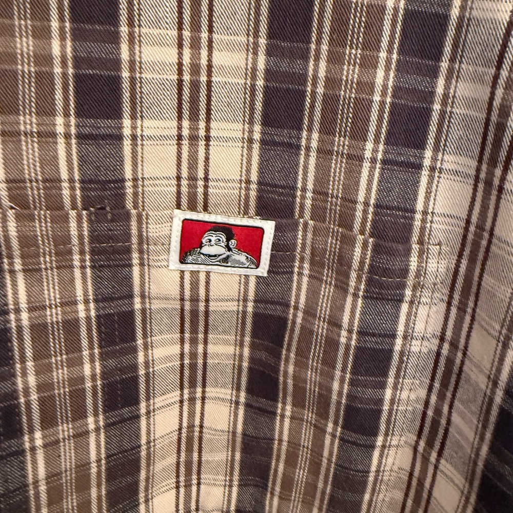 Work Wear & Utility Shirt Ben Davis Shirt Sleeve Plaid 1/2 Zipper closure. - Picture 12 of 17